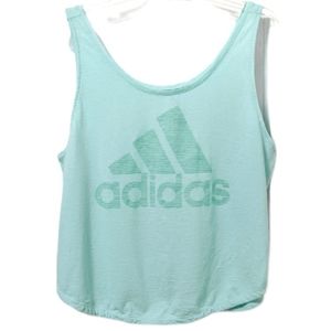 Adidas Athletics ID Tank Top Clear Mint Round Hem Rounded Hem Cropped Jersey XL